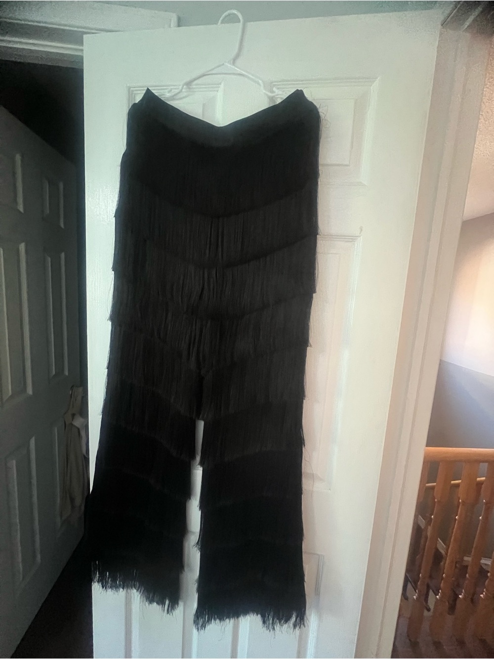 Black Fringe Layered Maxi pants - Picture 3 of 3